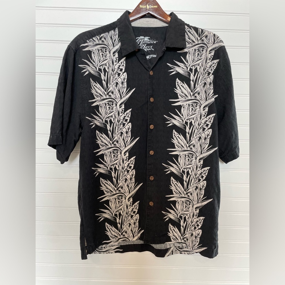 Jamaica Jazz short sleeve bowling button up shirt approx. size large